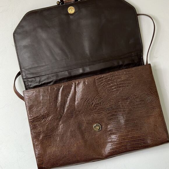 Vintage 70s Shari leather envelope style brown shoulder bag - Picture 7 of 10